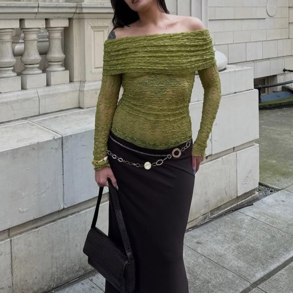 ZARA Off shoulder lace top size S - Picture 2 of 16